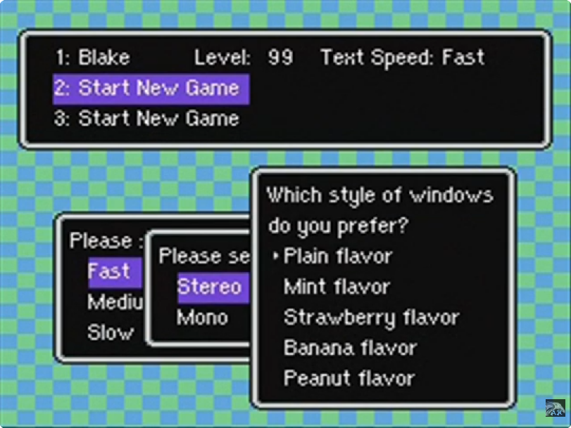 Earthbound flavor menu